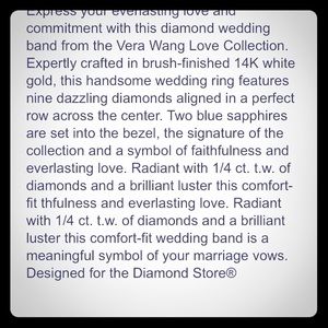 Size 10 men’s Vera wang love ring 1/2 carat